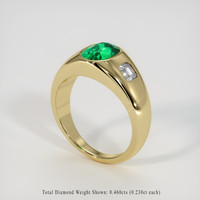 1.29 Ct. Emerald Ring, 18K Yellow Gold 2
