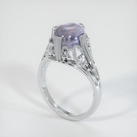 6.76 Ct. Bluish Grey Sapphire Ring, Platinum 950 2
