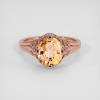2.04 Ct. Peach Sapphire Ring, 14K Rose Gold 1