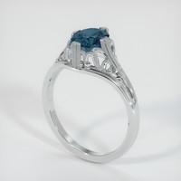 1.72 Ct. Greenish Blue Sapphire Ring, 10K White Gold 2
