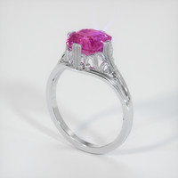 3.00 Ct. Purplish Pink Sapphire Ring, 10K White Gold 2