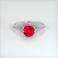 1.10 Ct. Pinkish Red Ruby Ring, 10K White Gold 1