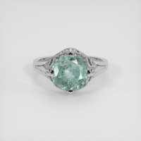 3.93 Ct. Bluish Green Sapphire Ring, 10K White Gold 1