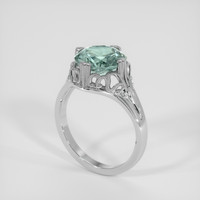 3.93 Ct. Bluish Green Sapphire Ring, 14K White Gold 2