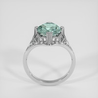 3.93 Ct. Bluish Green Sapphire Ring, 18K White Gold 3