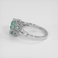 3.93 Ct. Bluish Green Sapphire Ring, 18K White Gold 4