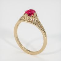 0.85 Ct. Ruby Ring, 14K Yellow Gold 2