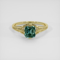 1.35 Ct. Bluish Green Sapphire Ring, 14K Yellow Gold 1