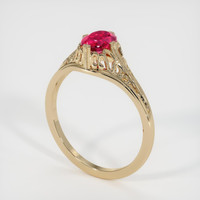 0.85 Ct. Ruby Ring, 18K Yellow Gold 2