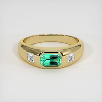 0.73 Ct. Emerald Ring, 18K Yellow Gold 1