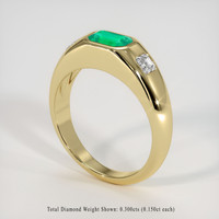 0.73 Ct. Emerald Ring, 18K Yellow Gold 2