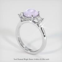 3.90 Ct. Blue Sapphire Ring, 14K White Gold 2
