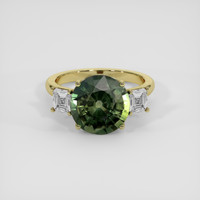 4.42 Ct. Green Sapphire Ring, 14K Yellow Gold 1