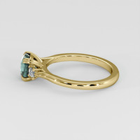 1.57 Ct. Greenish Blue Sapphire Ring, 14K Yellow Gold 4