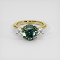 4.00 Ct. Green Sapphire Ring, 14K Yellow Gold 1