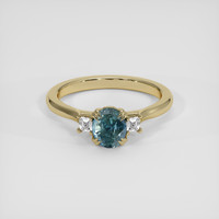 1.51 Ct. Bluish Green Sapphire Ring, 18K Yellow Gold 1