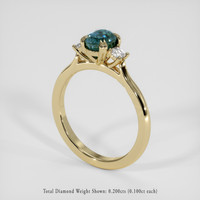 1.51 Ct. Bluish Green Sapphire Ring, 18K Yellow Gold 2
