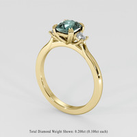 1.57 Ct. Greenish Blue Sapphire Ring, 18K Yellow Gold 2