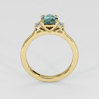 1.57 Ct. Greenish Blue Sapphire Ring, 18K Yellow Gold 3
