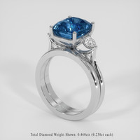 4.62 Ct. Blue Sapphire Ring, 14K White Gold 2