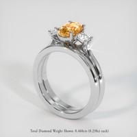 2.00 Ct. Padparadscha Sapphire Ring, 14K White Gold 2