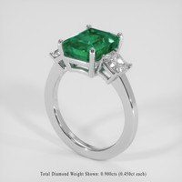 3.64 Ct. Emerald Ring, Platinum 950 2