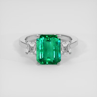 3.58 Ct. Emerald Ring, Platinum 950 1