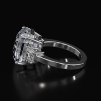 10.04 Ct. White Sapphire Ring, Platinum 950 4