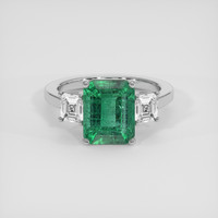 3.64 Ct. Emerald Ring, 18K White Gold 1