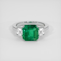 3.60 Ct. Emerald Ring, 18K White Gold 1