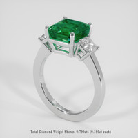 3.60 Ct. Emerald Ring, 18K White Gold 2