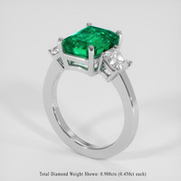 3.58 Ct. Emerald Ring, 18K White Gold 2