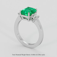 2.47 Ct. Emerald Ring, 18K White Gold 2