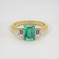 1.83 Ct. Emerald Ring, 18K Yellow Gold 1