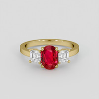 1.61 Ct. Ruby Ring, 14K Yellow Gold 1