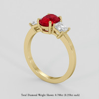 1.61 Ct. Ruby Ring, 14K Yellow Gold 2