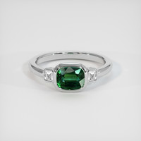 1.37 Ct. Green Sapphire Ring, Platinum 950 1