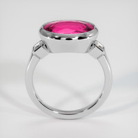 3.99 Ct. Pinkish Red Rubellite Tourmaline Ring, 10K White Gold 3