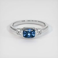 0.96 Ct. Blue Sapphire Ring, 10K White Gold 1