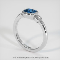 0.96 Ct. Blue Sapphire Ring, 10K White Gold 2