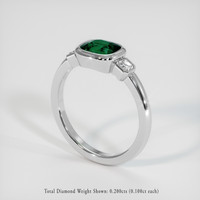 1.37 Ct. Green Sapphire Ring, 14K White Gold 2