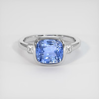 3.97 Ct. Blue Sapphire Ring, 14K White Gold 1