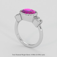 6.30 Ct. Purple Sapphire Ring, 14K White Gold 2