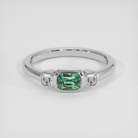 0.58 Ct. Alexandrite Ring, 18K White Gold 1