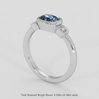 1.10 Ct. Greyish Blue Sapphire Ring, 18K White Gold 2