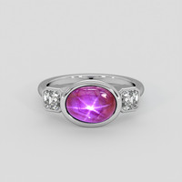 6.30 Ct. Purple Sapphire Ring, 18K White Gold 1