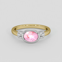 2.06 Ct. Padparadscha Sapphire Ring, 14K White & Yellow 1