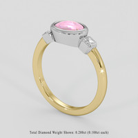 2.06 Ct. Padparadscha Sapphire Ring, 14K White & Yellow 2