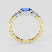 0.75 Ct. Blue Sapphire Ring, 18K White & Yellow 3