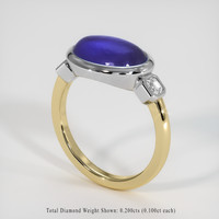 3.91 Ct. Blue Sapphire Ring, 18K White & Yellow 2